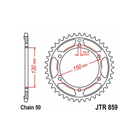 Couronne acier zinc noir JT - Pas 530 - Nombre de dents au choix