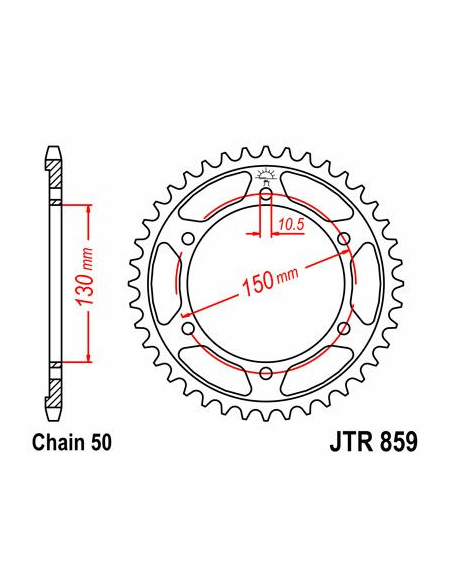 Couronne acier zinc noir JT - Pas 530 - Nombre de dents au choix