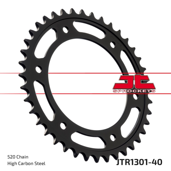 Couronne acier JT - 40 dents - Pas 520 - Réf JTR1301.40