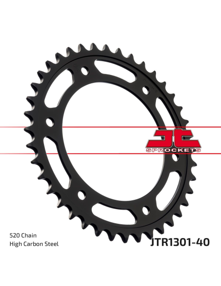 Couronne acier JT - 40 dents - Pas 520 - Réf JTR1301.40