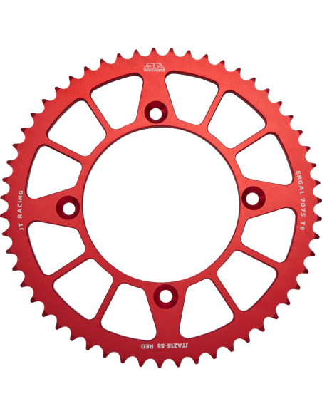 Couronne alu rouge JT - Pas 420 - Nombre de dents au choix
