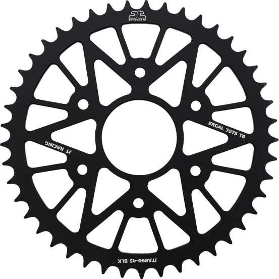 Couronne alu noire JT - 45 dents - Pas 520 - Réf JTA890.45BLK