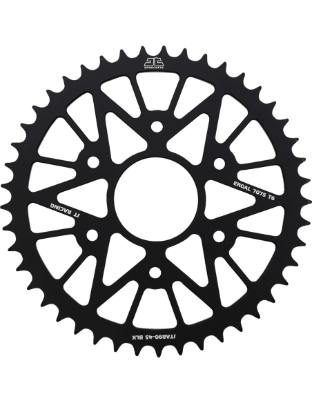 Couronne alu noire JT - 45 dents - Pas 520 - Réf JTA890.45BLK