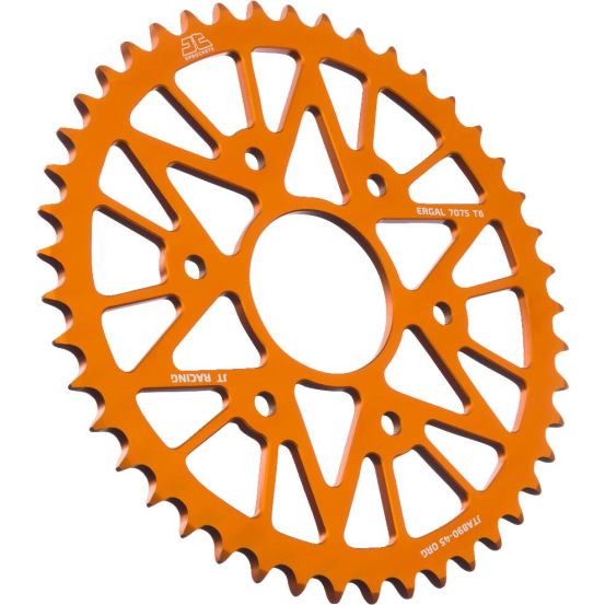 Couronne alu orange JT - 45 dents - Pas 520 - Réf JTA890.45ORG