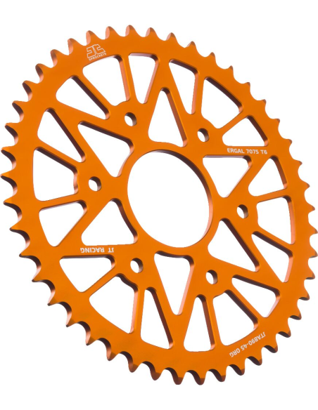 Couronne alu orange JT - 45 dents - Pas 520 - Réf JTA890.45ORG