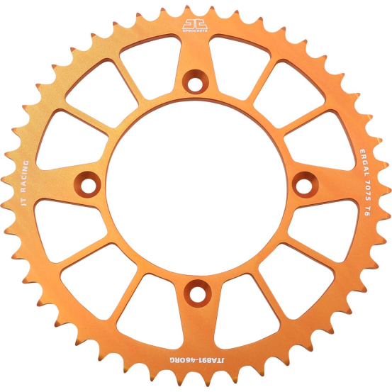 Couronne alu orange JT - Pas 520 - Nombre de dents au choix