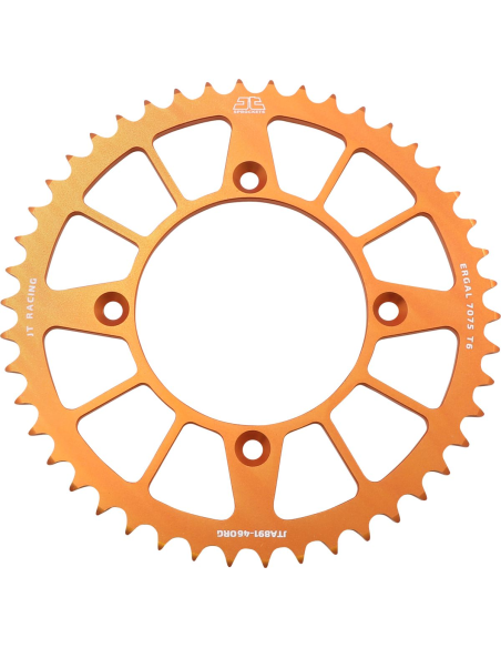 Couronne alu orange JT - Pas 520 - Nombre de dents au choix