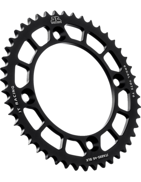 Couronne alu noire JT - Pas 428 - Nombre de dents au choix