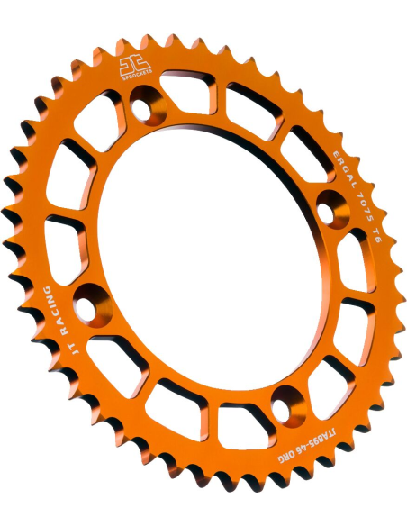 Couronne alu orange JT - Pas 428 - Nombre de dents au choix