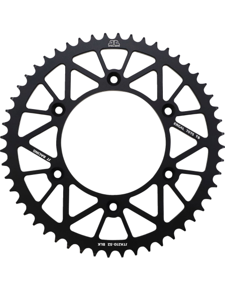 Couronne alu noire JT - 52 dents - Pas 520 - Réf JTA210.52BLK