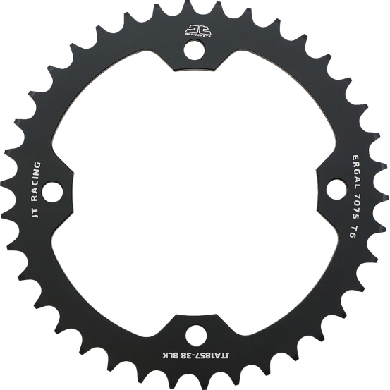 Couronne alu noire JT - 38 dents - Pas 520 - Réf JTA1857.38BLK