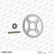 Kit chaine 420 AFAM - Couronne acier - Type de chaine au choix - MBK 50 X-POWER 2003-2006