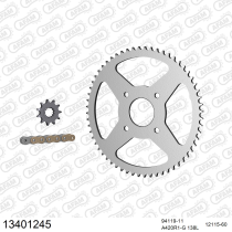 Kit chaine 420 AFAM - Couronne acier - Type de chaine au choix - MBK 50 X-POWER SM 2007-2011