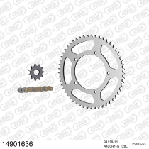 Kit chaine 420 AFAM - Couronne acier - Type de chaine au choix - GENERIC 50 TRIGGER 2006-2018
