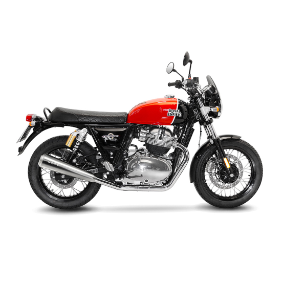 Paire de silencieux LEOVINCE CLASSIC RACER ROYAL ENFIELD INTERCEPTOR - CONTINENTAL GT 2019 - 2023 Inox