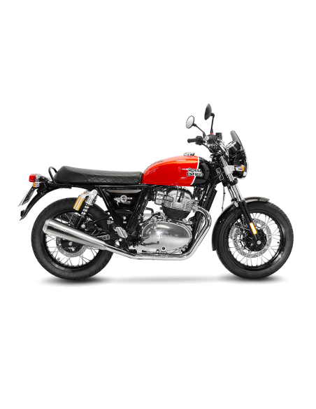 Paire de silencieux LEOVINCE CLASSIC RACER ROYAL ENFIELD INTERCEPTOR - CONTINENTAL GT 2019 - 2023 Inox