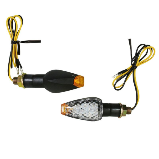 Paire de clignotants LED AVOC - Homologués CE - GAMA tige courte