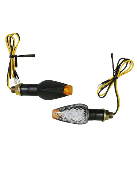 Paire de clignotants LED AVOC - Homologués CE - GAMA tige courte