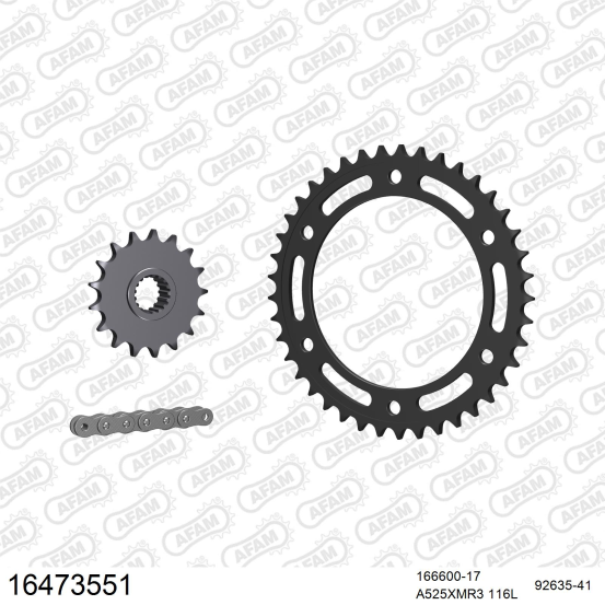 Kit chaine 525 AFAM - Couronne acier - Type de chaine au choix - BMW F 650 GS BOLTS 10.5MM 2006-2012