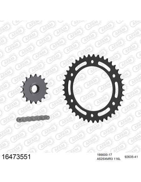 Kit chaine 525 AFAM - Couronne acier - Type de chaine au choix - BMW F 650 GS BOLTS 10.5MM 2006-2012
