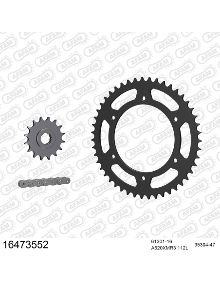 Kit chaine 520 AFAM - Couronne acier - Type de chaine au choix - BMW G 650 GS 2008-2015