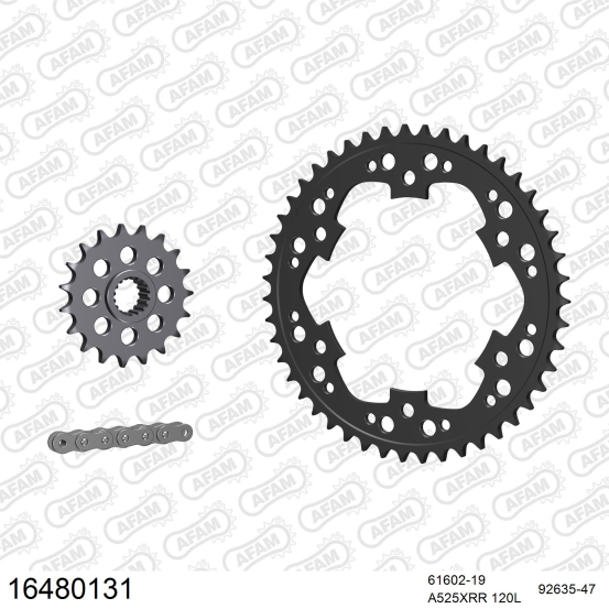 Kit chaine 525 AFAM - Couronne acier - Type de chaine au choix - BMW F 800 R 2015-2020