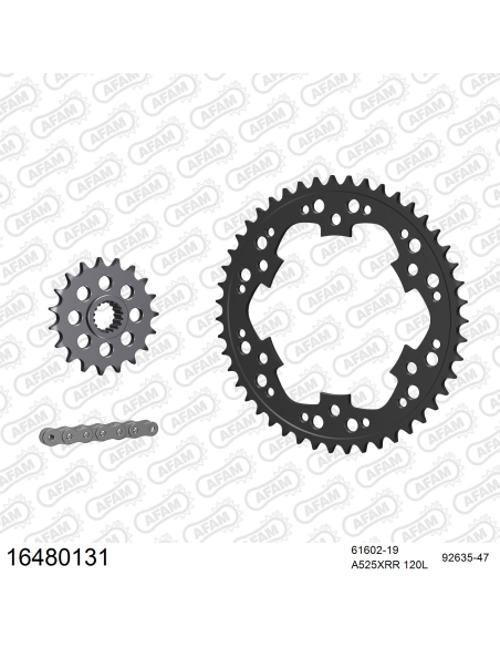 Kit chaine 525 AFAM - Couronne acier - Type de chaine au choix - BMW F 800 R 2015-2020