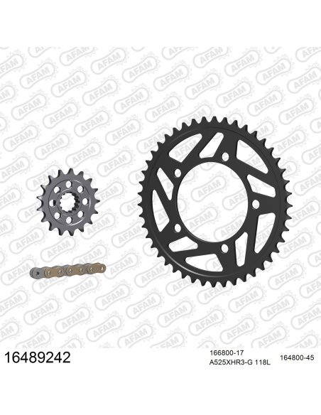 Kit chaine 525 AFAM - Couronne acier - Type de chaine au choix - BMW S 1000 RR 2012-2014
