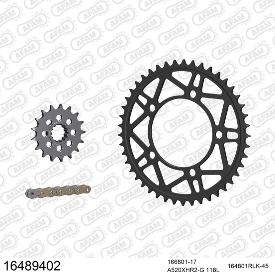 Kit chaine 520 AFAM - Couronne acier - Type de chaine au choix - BMW S 1000 RR RLK 2012-2014