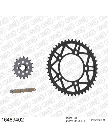 Kit chaine 520 AFAM - Couronne acier - Type de chaine au choix - BMW S 1000 RR RLK 2012-2014