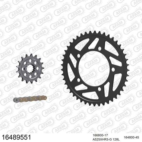 Kit chaine 525 AFAM - Couronne acier - Type de chaine au choix - BMW S 1000 XR 2015-2019