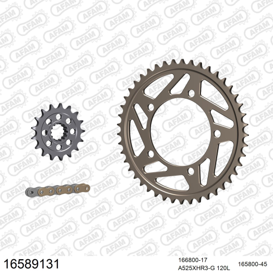 Kit chaine 525 AFAM - Couronne alu anti-boue - Type de chaine au choix - BMW S 1000 R 2013-2020