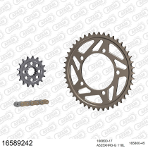Kit chaine 525 AFAM - Couronne alu anti-boue - Type de chaine au choix - BMW S 1000 RR 2012-2014