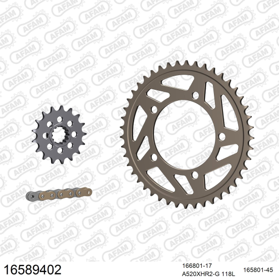 Kit chaine 520 AFAM - Couronne alu anti-boue - Type de chaine au choix - BMW S 1000 RR 2012-2014