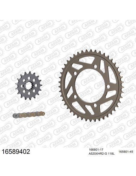 Kit chaine 520 AFAM - Couronne alu anti-boue - Type de chaine au choix - BMW S 1000 RR 2012-2014