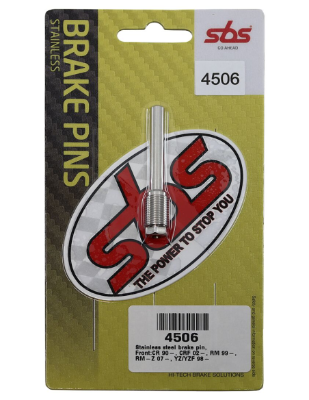 Axe de plaquettes de frein SBS - 4506 - Honda 125 CR