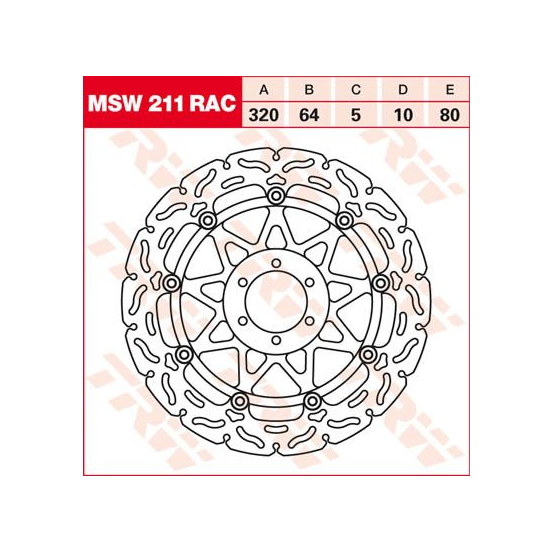 Disque de frein flottant TRW RAC Series diamètre 320 mm