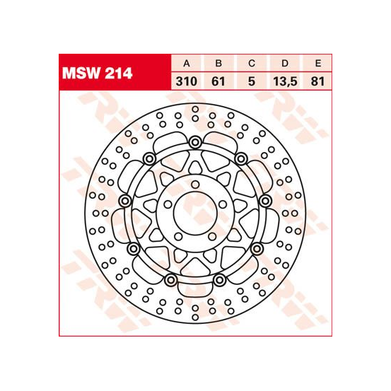 Disque de frein flottant TRW diamètre 310 mm