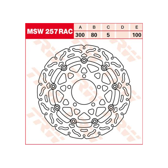 Disque de frein flottant TRW RAC Series diamètre 300 mm
