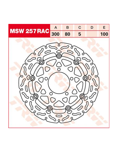 Disque de frein flottant TRW RAC Series diamètre 300 mm
