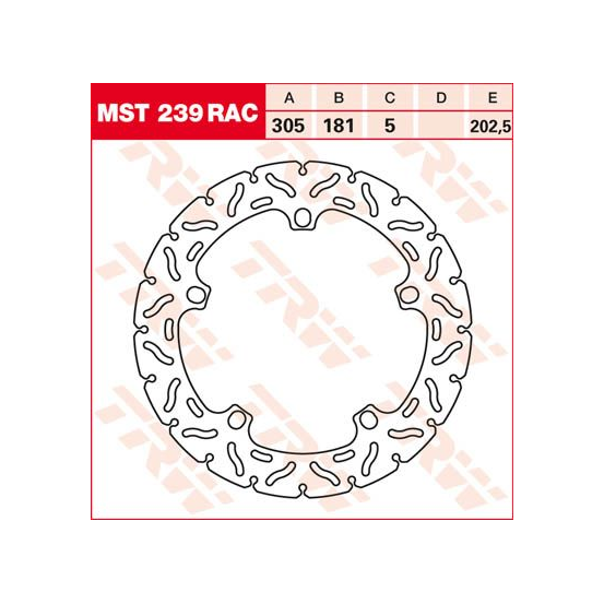 Disque de frein flottant TRW RAC Series diamètre 305 mm