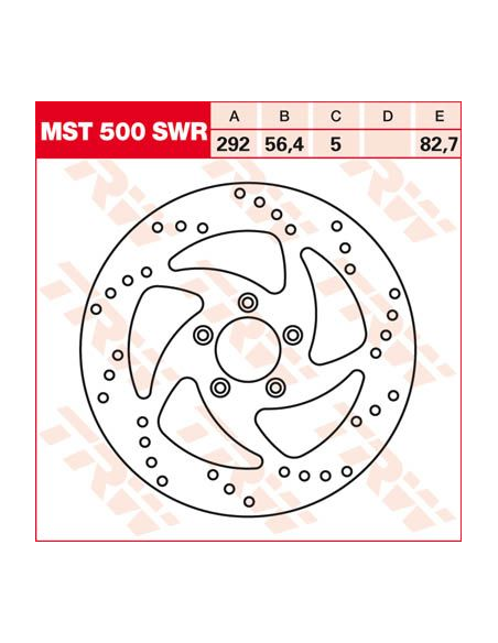 Disque de frein fixe avant droit TRW Swing Design diamètre 292 mm