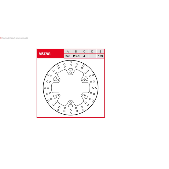 Disque de frein arrière TRW pour Ducati Scrambler diamètre 245 mm