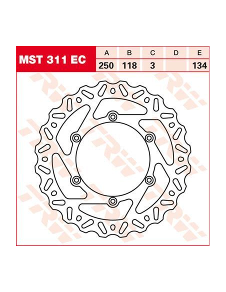 Disque de frein fixe wave TRW diamètre 250 mm