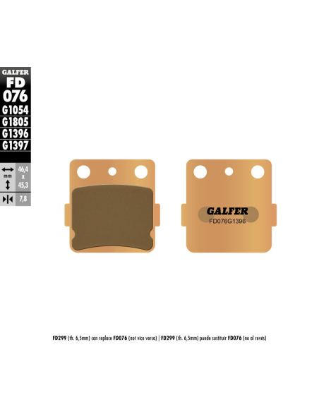 Plaquettes de frein GALFER - G1396 SINTER CROSS FD076