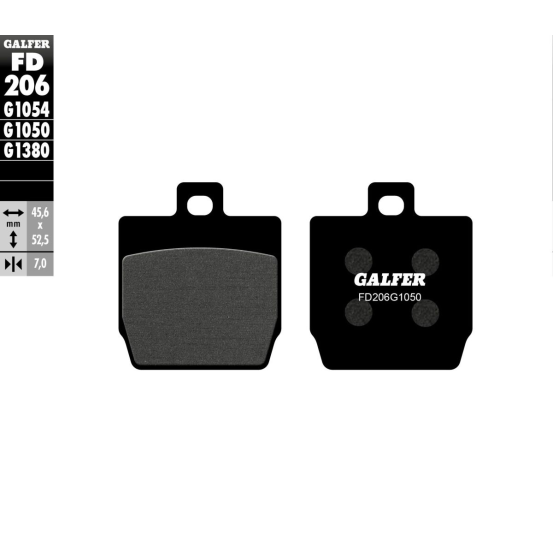 Plaquettes de frein GALFER - G1050SEMI METAL FD206