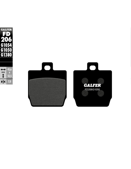 Plaquettes de frein GALFER - G1050SEMI METAL FD206