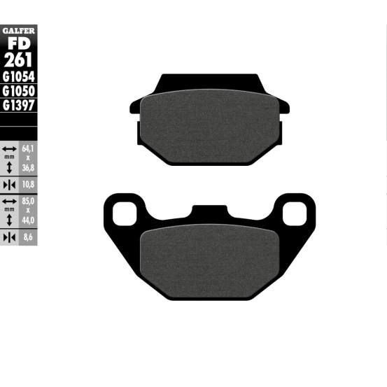 Plaquettes de frein GALFER - G1054 ORGANIQUE SEMI METAL FD261