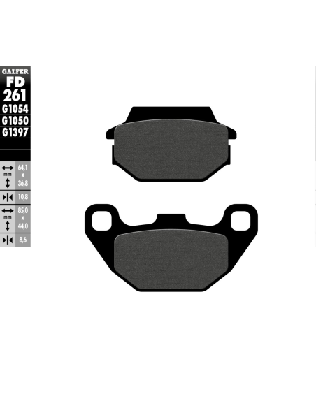 Plaquettes de frein GALFER - G1054 ORGANIQUE SEMI METAL FD261