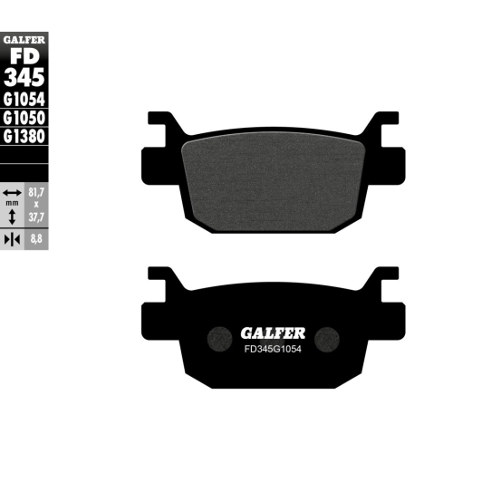 Plaquettes de frein GALFER - G1054 ORGANIQUE SEMI METAL FD345